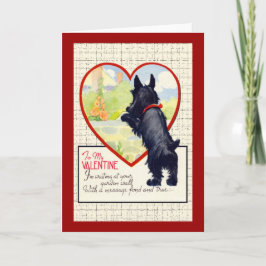 Tarjeta Festiva Perro escocés Valentine Scottish Terrier