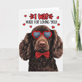 Tarjeta Festiva Perro español Boykin hecho para amarte San Valentí