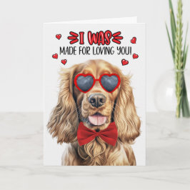 Tarjeta Festiva Perro español Cocker hecho para amarte San Valentí