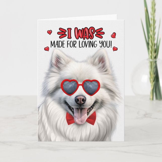 Tarjeta Festiva Perro esquimal americano hecho para amarte San Val (Anverso)