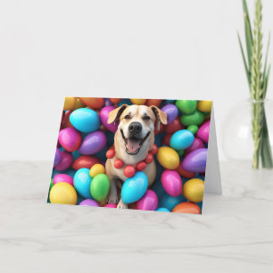 Tarjeta Festiva Perro feliz de Pascua