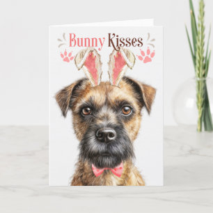 Tarjeta Festiva Perro fronterizo más terrible en las orejas de los