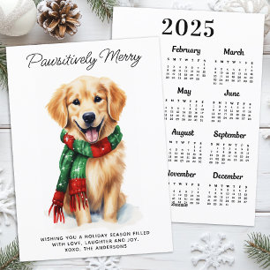 Tarjeta Festiva Perro Golden Retriever Calendario 2026 Navidades L