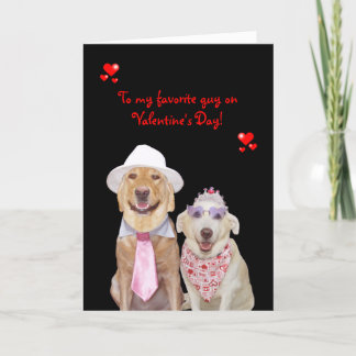 Tarjeta Festiva Perro gracioso de personalizable/Lab Valentín para