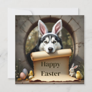 Tarjeta Festiva Perro Husky Siberiano y el mensaje