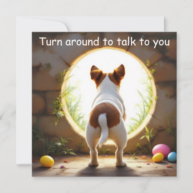 Tarjeta Festiva Perro Jack Russell Terrier - con apellido (Anverso)