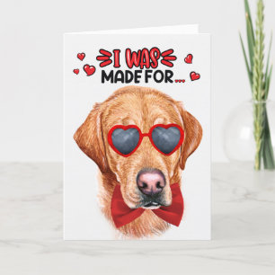 Tarjeta Festiva Perro Labrador Amarillo hecho para amarte San Vale
