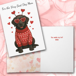 Tarjeta Festiva Perro Labrador Retriever Negro Haz que mi cola se 