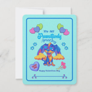 Tarjeta Festiva Perro lindo con clase de Glasses Valentines