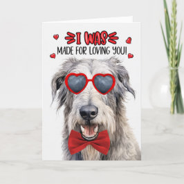 Tarjeta Festiva Perro lobo irlandés hecho para amarte San Valentín