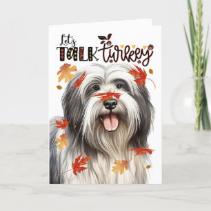 Tarjeta Festiva Perro Lowchen de Acción de Gracias hablemos de Tur