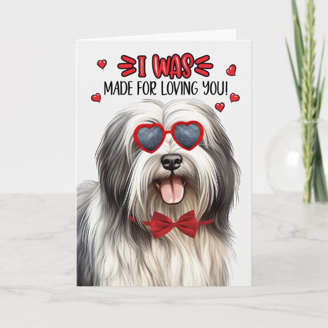 Tarjeta Festiva Perro Lowchen hecho para amarte Valentine (Anverso)