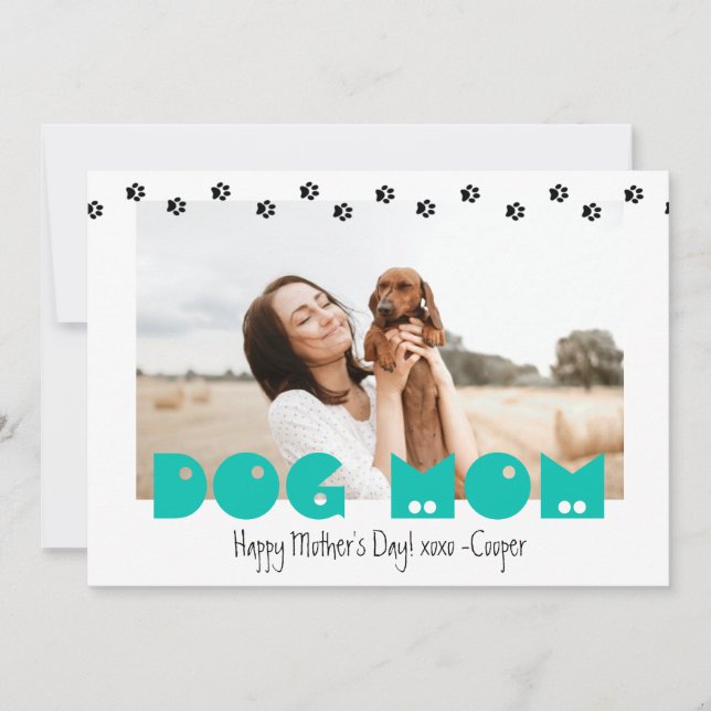 Tarjeta Festiva Perro Mamá | Impresiones de pinturas | Día de la M (Anverso)