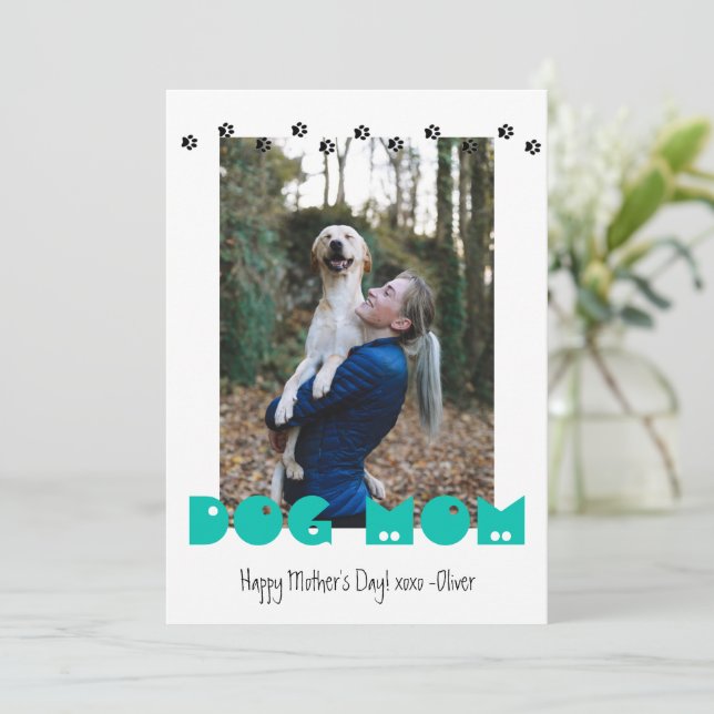 Tarjeta Festiva Perro Mamá | Impresiones de pinturas | Personaliza (Anverso de pie)