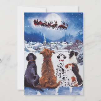 Tarjeta Festiva Perro, navidad, perros, perros del rescate, día de