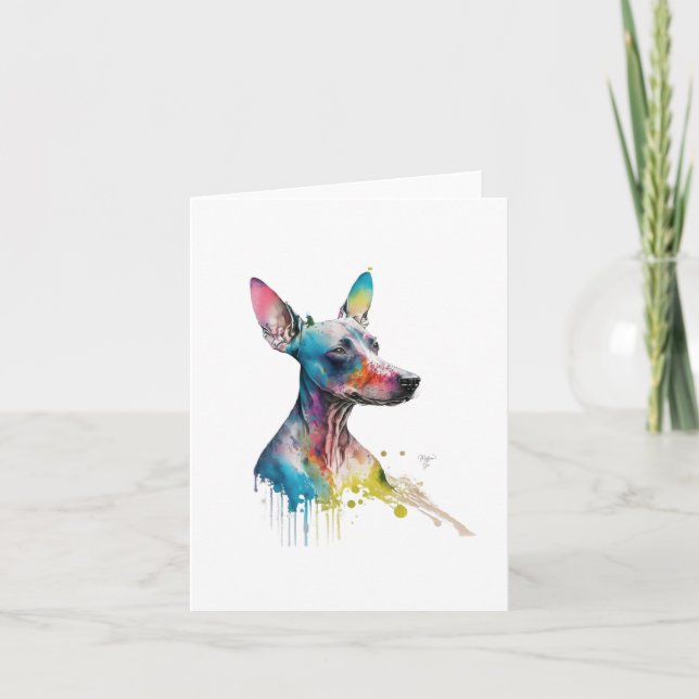 Tarjeta Festiva Perro norteamericano sin pelo y más terrible en ac (Anverso)