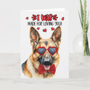 Tarjeta Festiva Perro pastor alemán hecho para amarte San Valentín