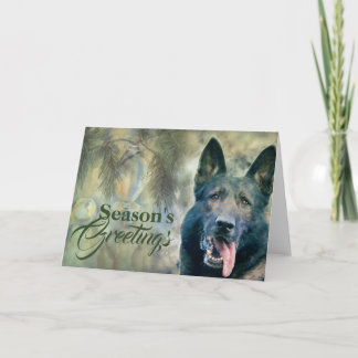 Tarjeta Festiva Perro pastor alemán - Pintura de GSD