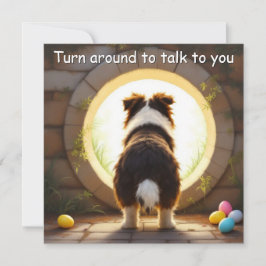 Tarjeta Festiva Perro Pastor Australiano - con Apellido de Familia