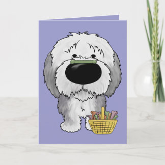 Tarjeta Festiva ¿Perro pastor - caza del hueso de Pascua,
