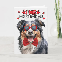 Tarjeta Festiva Perro pastor inglés hecho para amarte San Valentín