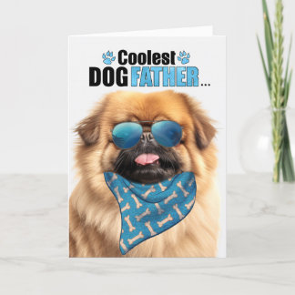 Tarjeta Festiva Perro pekinés más frío que nunca el día del padre
