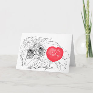 Tarjeta Festiva Perro Pekingese Valentine