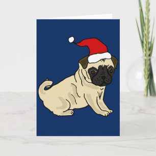 Tarjeta Festiva Perro picado en Santa Hat Navidades Personalizado