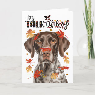 Tarjeta Festiva Perro Pointer Alemán de Acción de Gracias Hablemos