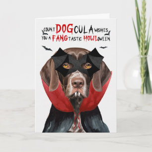 Tarjeta Festiva Perro Pointer Divertido Conde DOGcula Halloween