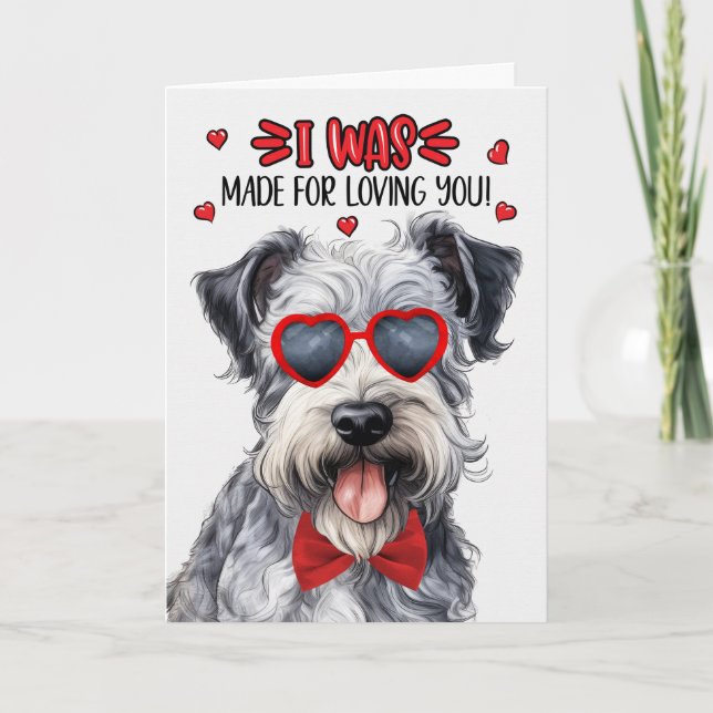 Tarjeta Festiva Perro Pumi hecho para amarte San Valentín (Anverso)