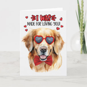 Tarjeta Festiva Perro recuperador de oro hecho para amarte Valenti