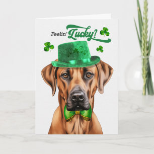 Tarjeta Festiva Perro Rhodesian Ridgeback Día de San Patricio Afor