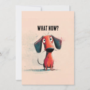 Tarjeta Festiva Perro Rojo Divertido – Arte de Mascota de Dibujos 