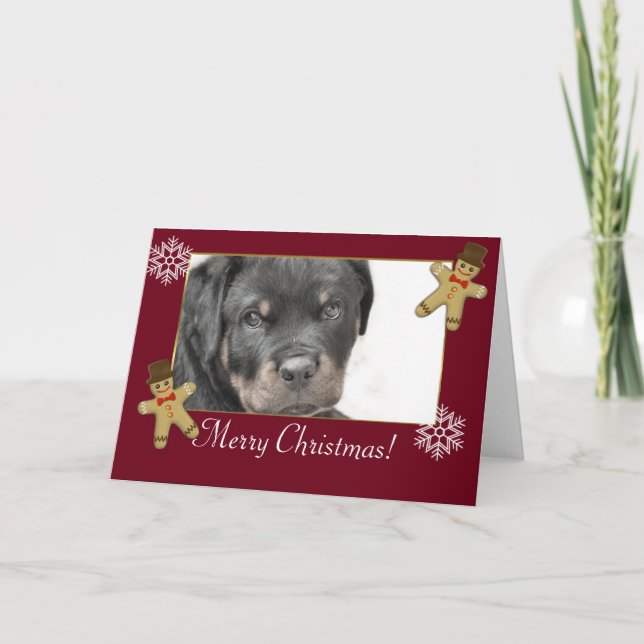 Tarjeta Festiva Perro Rottweiler (Anverso)
