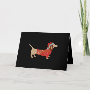 Tarjeta Festiva Perro salchicha navideño Doxie Dachshund