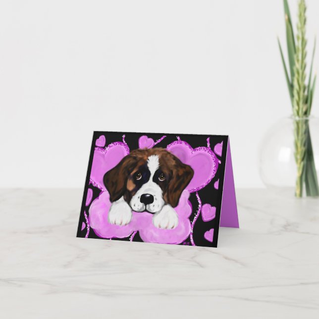 TARJETA FESTIVA PERRO SAN BERNARDO  (Anverso)