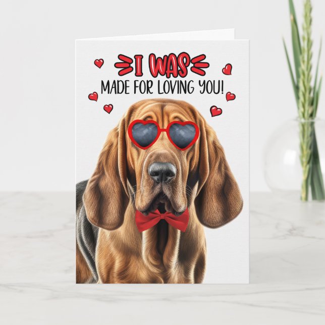 Tarjeta Festiva Perro sangriento hecho para amarte San Valentín (Anverso)