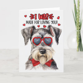 Tarjeta Festiva Perro Schnauzer hecho para amarte Valentine