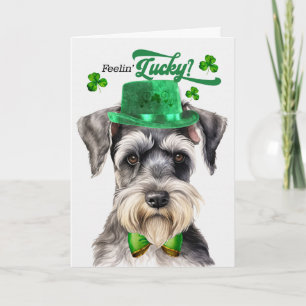 Tarjeta Festiva Perro Schnauzer Sintiéndose Afortunado Día de San