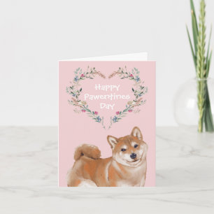 Tarjeta Festiva Perro Shiba Inu San Valentín