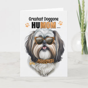 Tarjeta Festiva Perro Shih Tzu más grande HuMAMÁ Día de la Madre