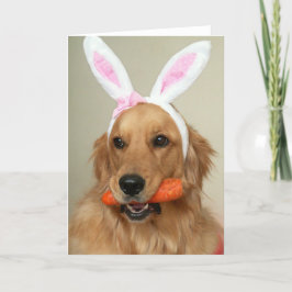 Tarjeta Festiva Perro tonto del golden retriever con los oídos del