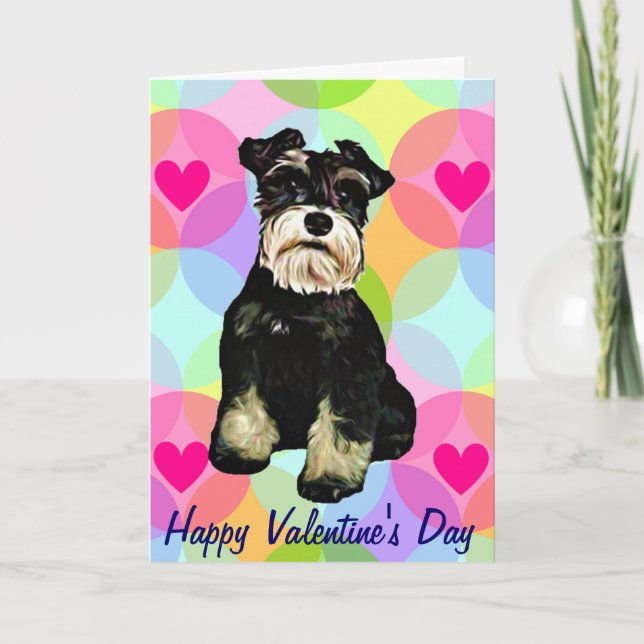 Tarjeta Festiva Perro Valentine Schnauzer (Anverso)