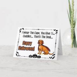 Tarjeta Festiva Perro vampiro - Comandante de abrazos de Halloween