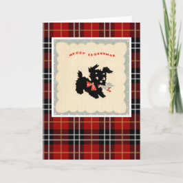 Tarjeta Festiva Perro vintage navideño