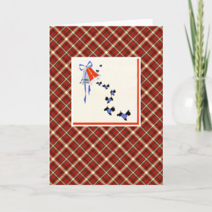 Tarjeta Festiva Perro vintage navideño