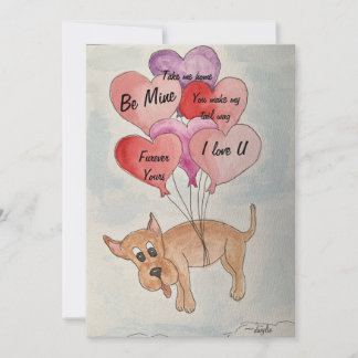 Tarjeta Festiva Perro y globos