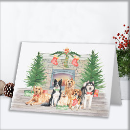 Tarjeta Festiva Perros Adorables Mascota Perro Navidades de los am
