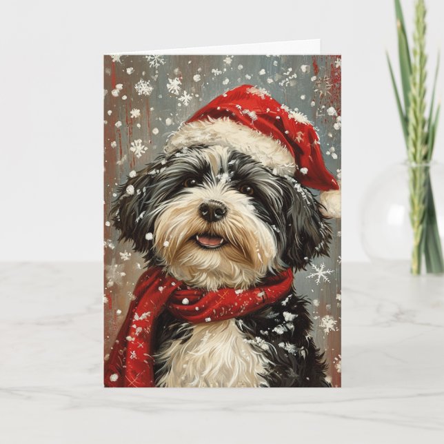 Tarjeta Festiva Perros de La Habana Navidades personalizados (Anverso)
